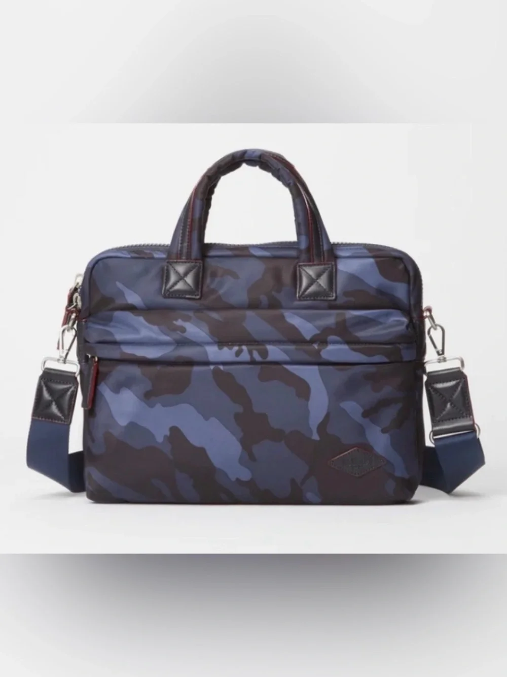 NWT - MZ Wallace - Navy Blue Camouflage - Bleecker Slim Brief - XS